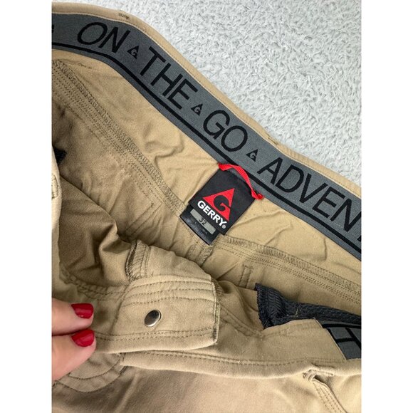 Mens Beige 32 Gerry Cargo Shorts Adjustable Belt Nylon/Spandex Durable - PreOwne - Picture 8 of 16